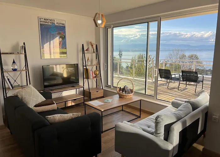 Leman Panoramique Avec Terrasse A Deux Pas Du Centre-Ville
